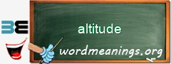 WordMeaning blackboard for altitude
